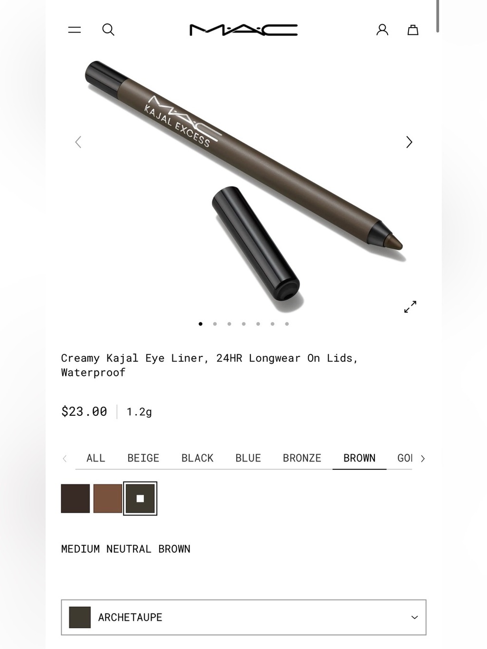 MAC kajal excess eyeliner - Archeraupe
